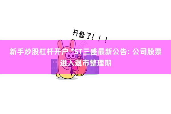 新手炒股杠杆开户 *ST三盛最新公告: 公司股票进入退市整理期
