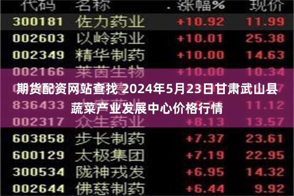 期货配资网站查找 2024年5月23日甘肃武山县蔬菜产业发展中心价格行情